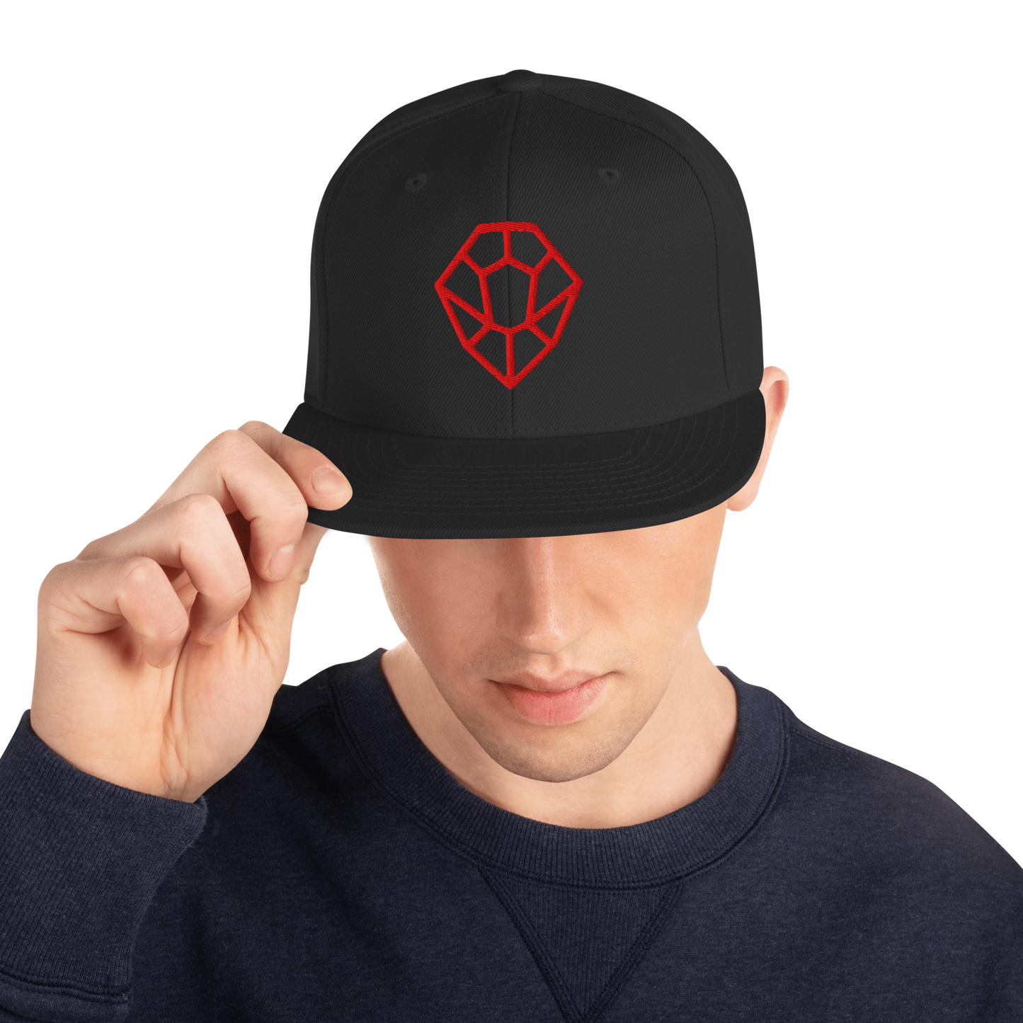 Flat Brim Snapback Hat - HYV Red Nesh Icon