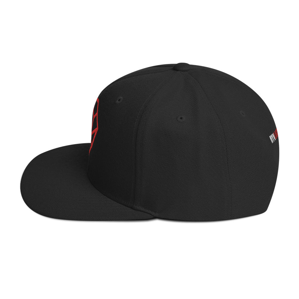 Flat Brim Snapback Hat - HYV Red Nesh Icon