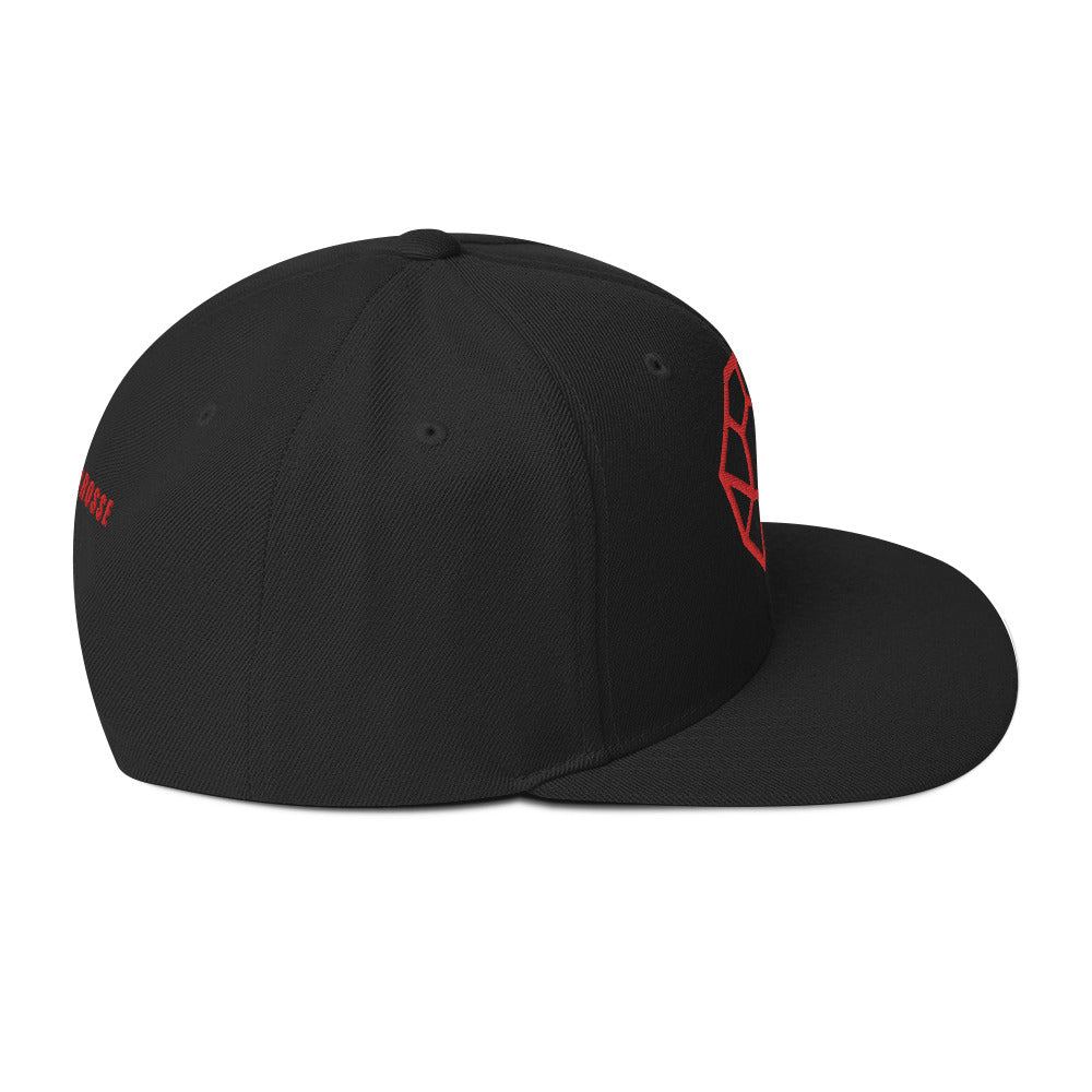 Flat Brim Snapback Hat - HYV Red Nesh Icon