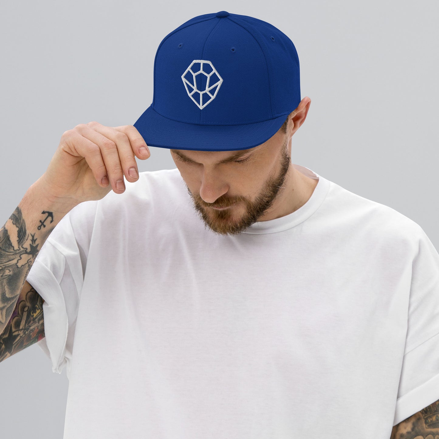 Flat Brim Snapback Hat - HYV White Nesh Icon