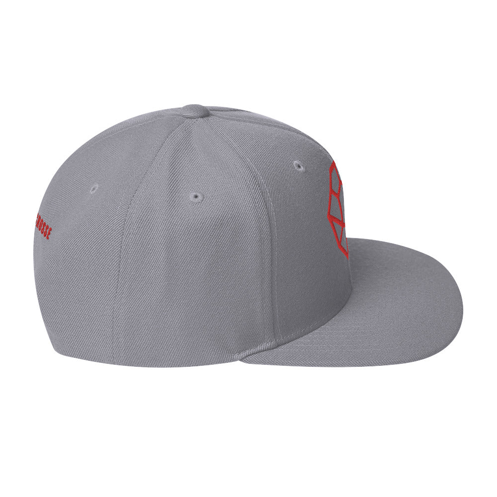 Flat Brim Snapback Hat - HYV Red Nesh Icon